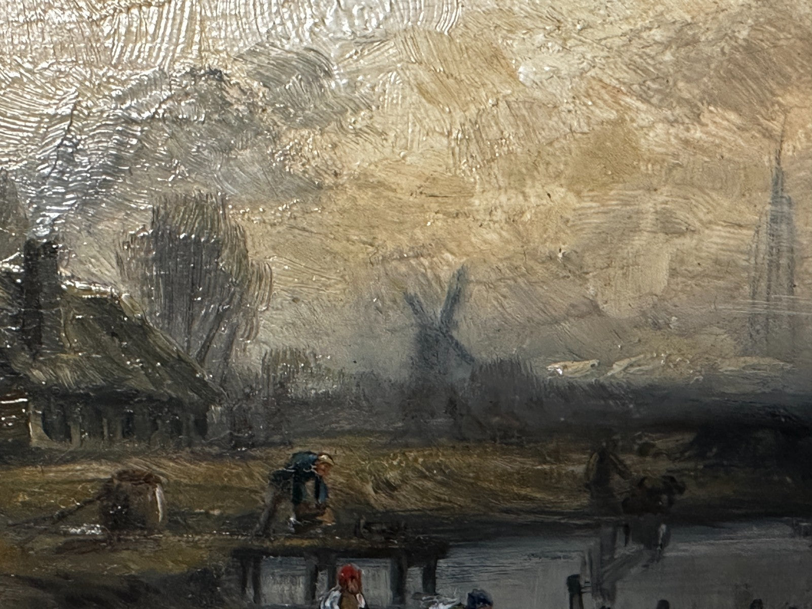 Kleines Kabinettbild – Holland mit Windmühle“ - Öl auf Holz - signiert - gerahmt17