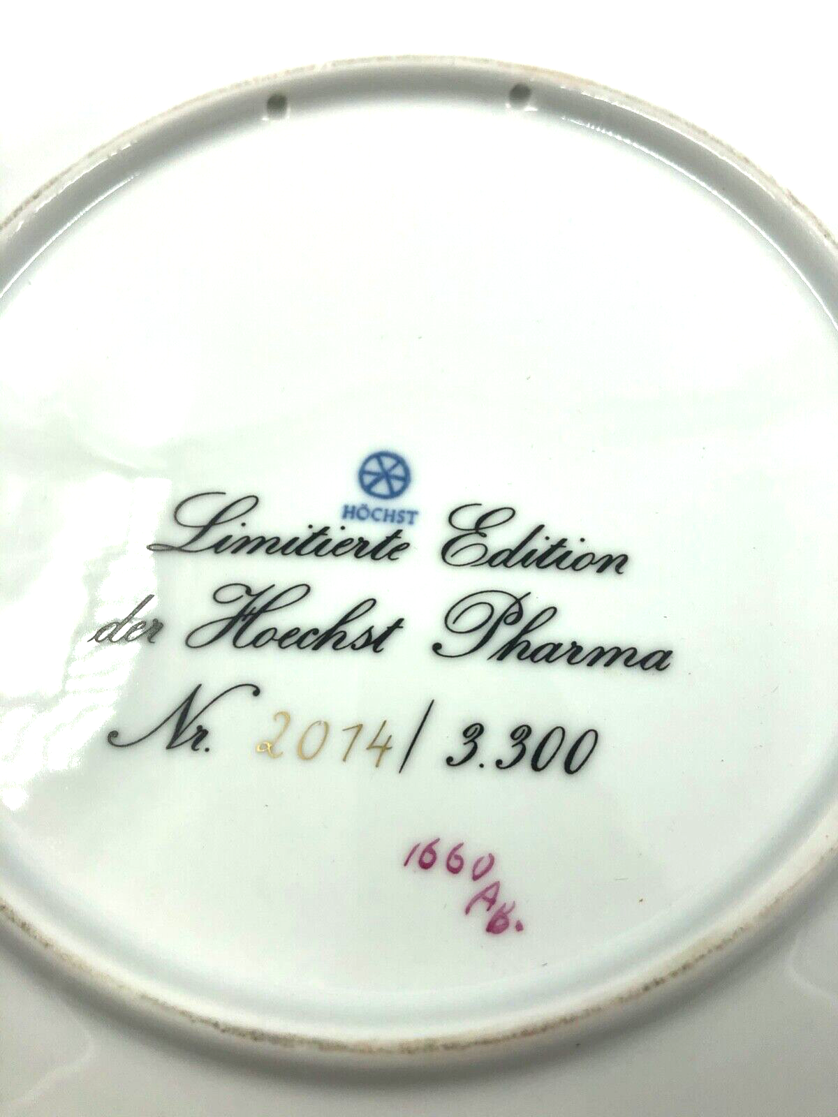 Höchst Porzellan Teller limitiert 2014/3300 wunderschönes Dekor + Gold Ø 26 cm6