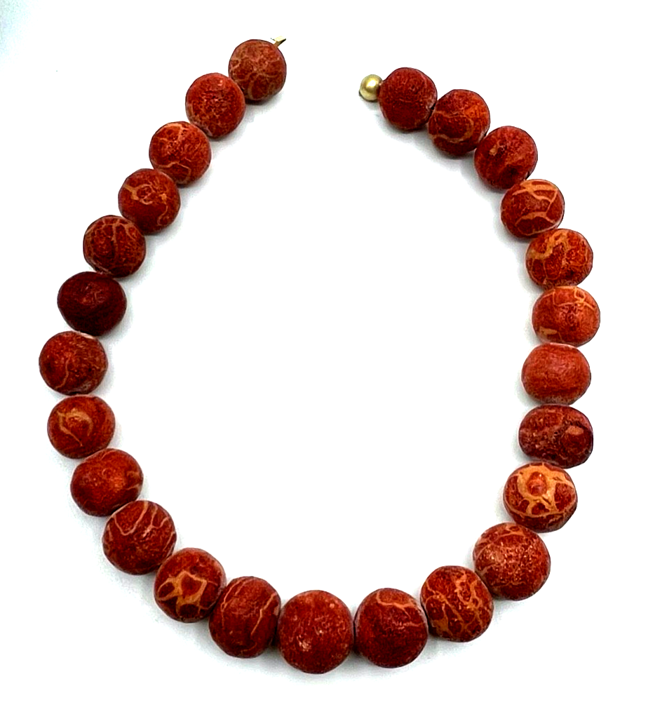Prächtige Bambus Koralle Kugelkette Ø 20 mm mit 585 Gold Kugel Schliesse L 46 cm4