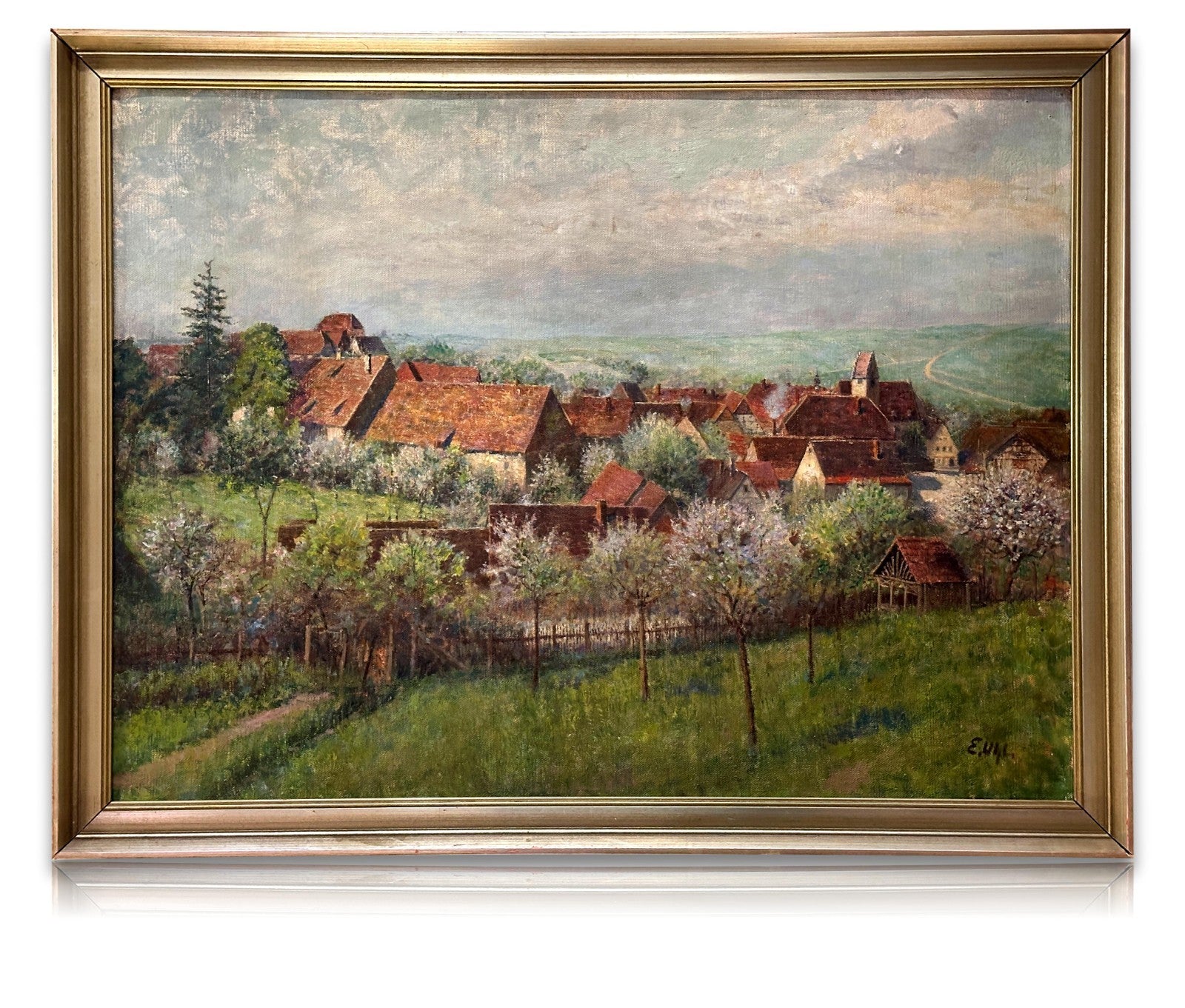 Emil Uhl (1864–1945) – Ansicht von Langenburg (Hohenlohe) um 1924, Öl auf LW0