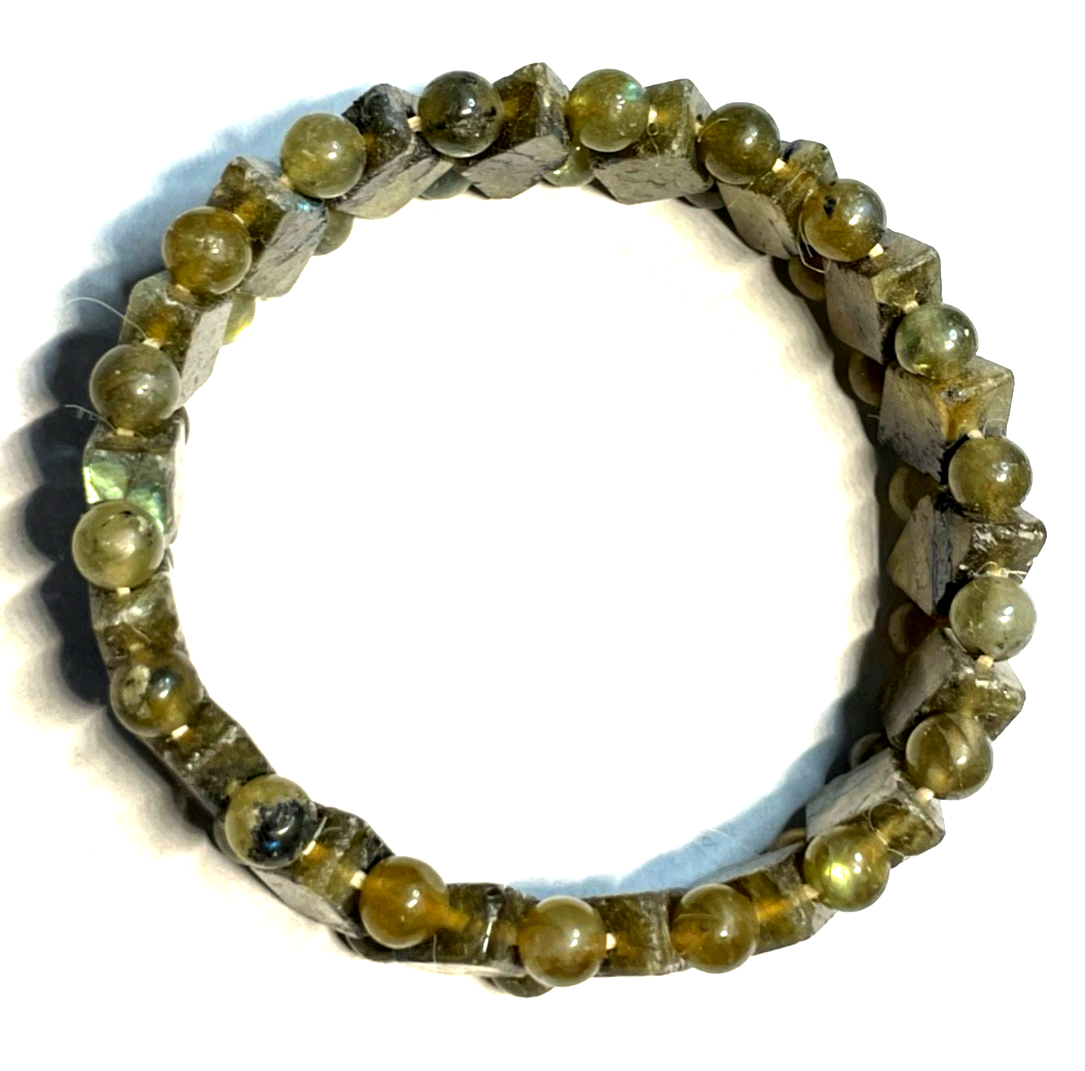 Natürliches Labradorit Armband auf Gummizug B 17 mm3