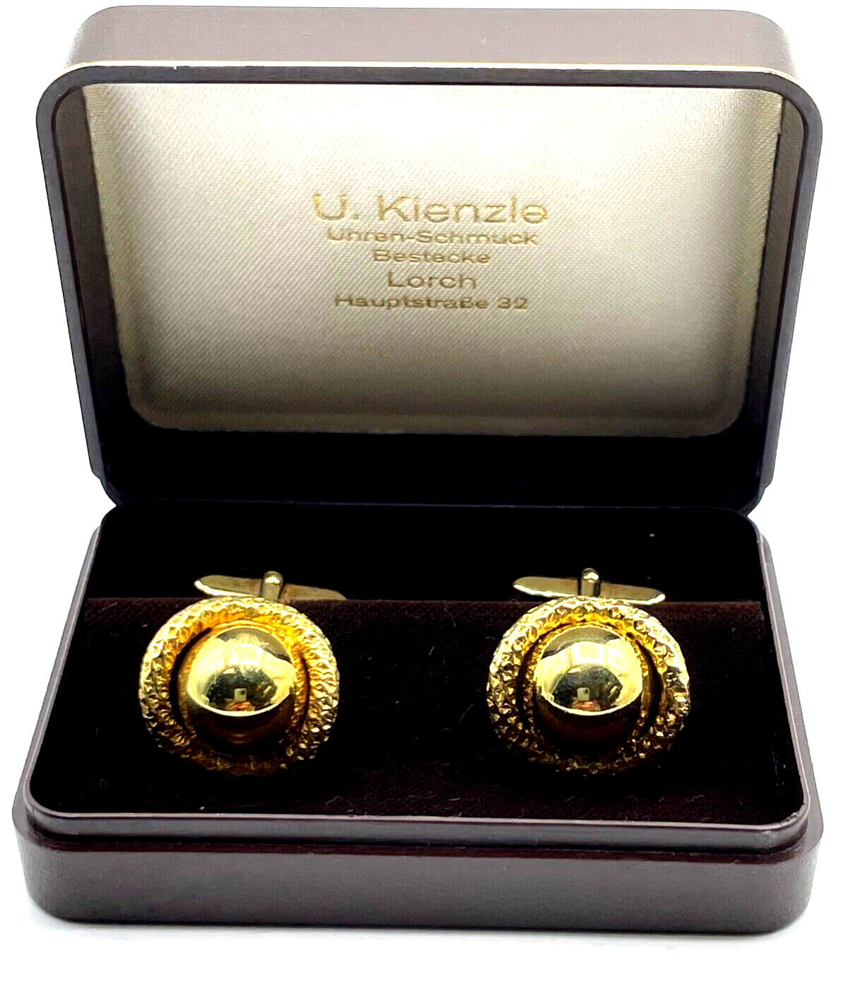 Sehr schöne Manschettenknöpfe wie neu Amerikaner Golddouble in Box elegant goldf3