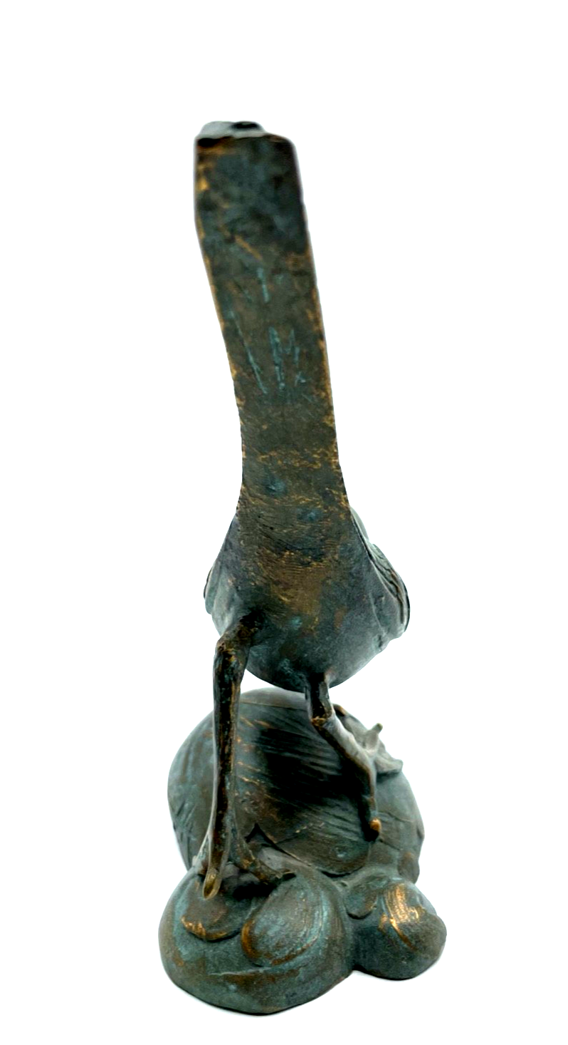 Strassacker Bronze Plastik mit Patina Vogel vollplastisch H 17 cm mit Stempel3