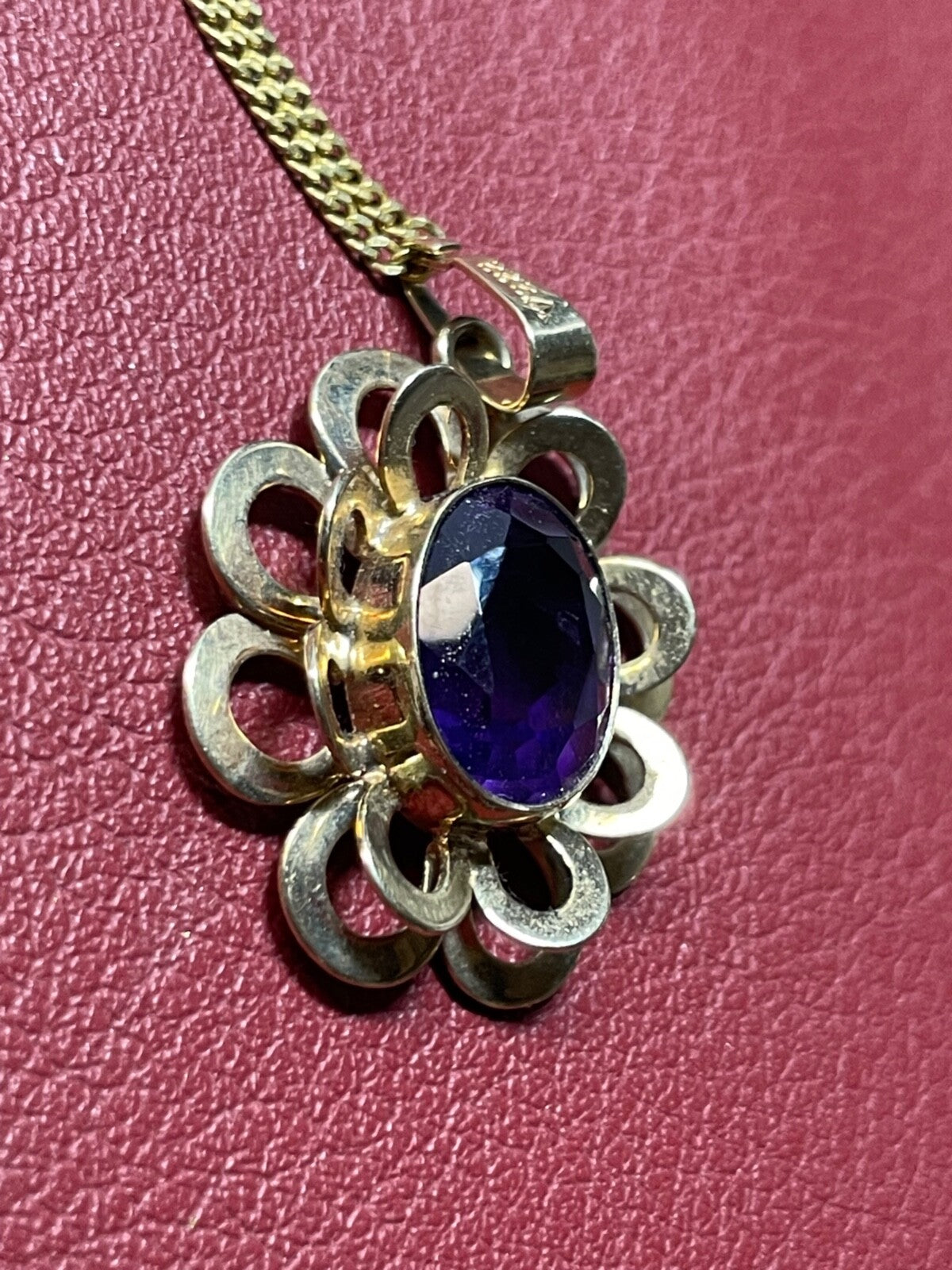 333 Gold 8 K Gelbgold Anhänger TEKA Amethyst  Gelbgold Panzerkette Juwelier8