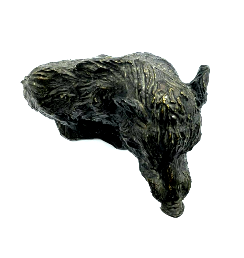 * Vintage Tierplastik Bronze Metallguß Wildsau Wildschwein Keiler Figur Patina5