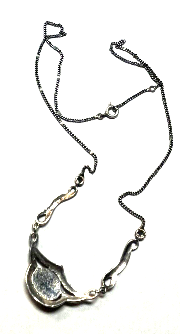 925 Sterling Silber Kette Collier Onyx Markasit im Antikstil Handarbeit apart8