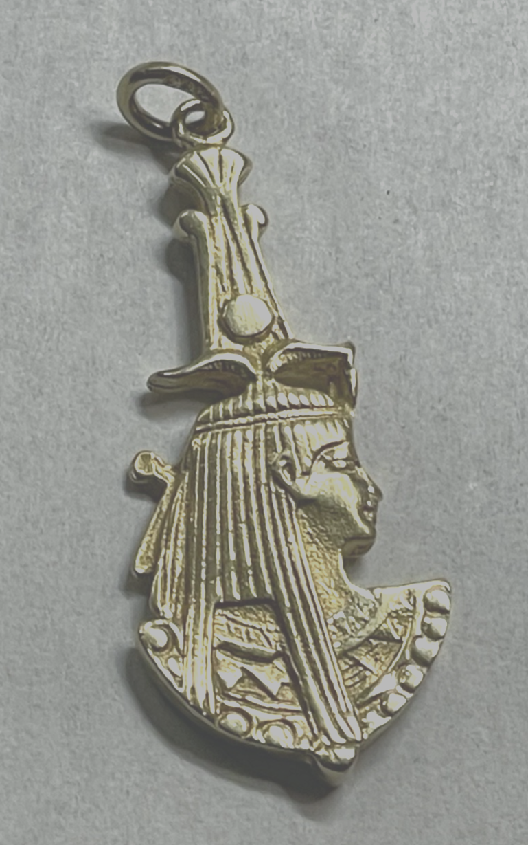 333 Gold 8 K Anhänger Göttin Isis L 37 B 15 mm solide Juwelier Qualität gepfl4