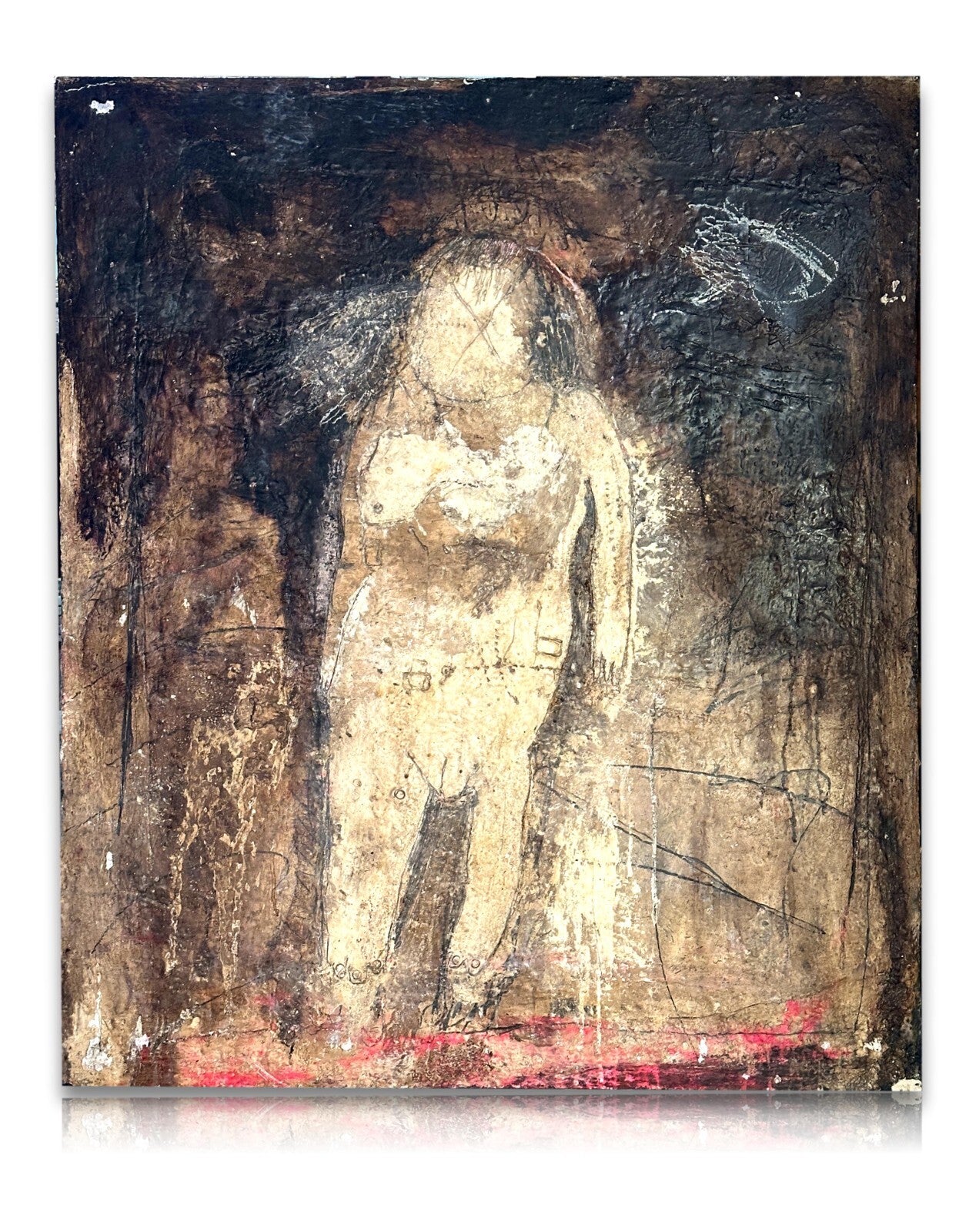 Ulrich Klieber 1974 – expressive Mischtechnik - Archaische Frauenfigur - sign.0
