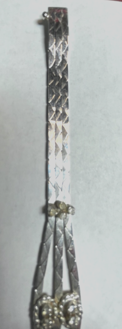 Vintage elegantes 800 Silber Armband mit 12 x Weißtopas L 19 cm B 15 mm6