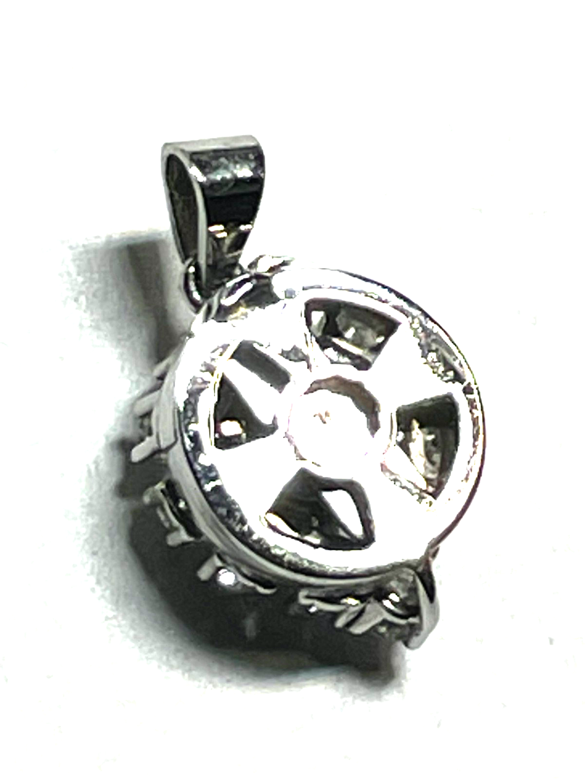 Eleganter 585 Gold 14 K Gold Weißgold Anhänger Saphir + 11 Brillanten Juwelier5
