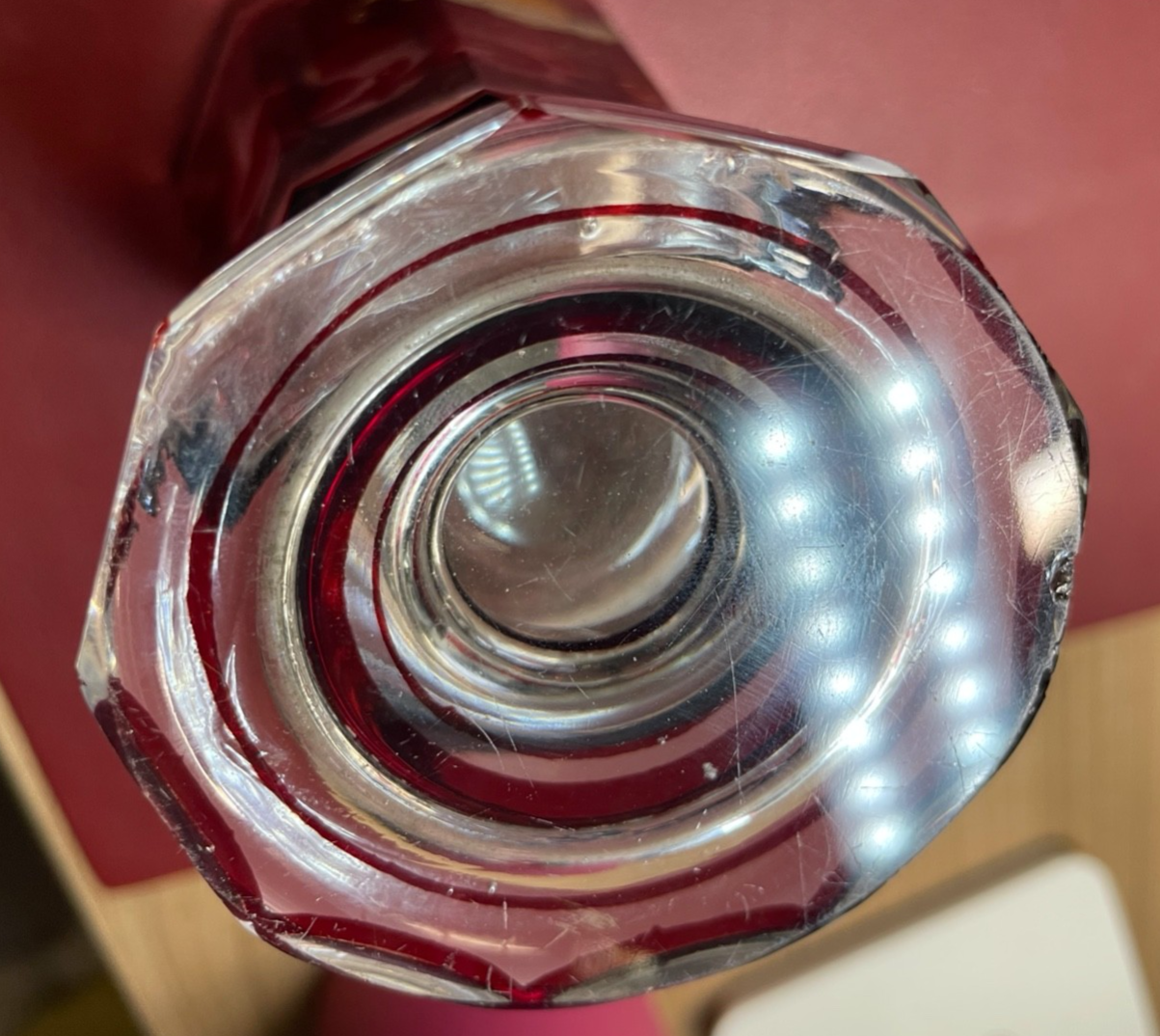 Biedermeier Pokal Überfang Glas Becher Ranftbecher handbemalt + Gold Dekor8