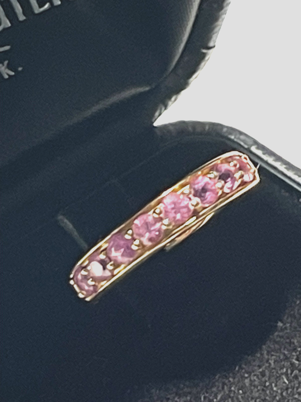 Massiver 375 Gold 9 K BCI Ring mit 8x Padparadscha Saphir in Pink RG 57 Ø 18 mm8