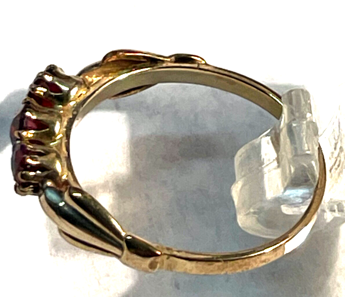 Solider 333 Gold 8 K antik Ring Rotgold 3x Granat RG 52 Ø 16,5 mm gepflegt9