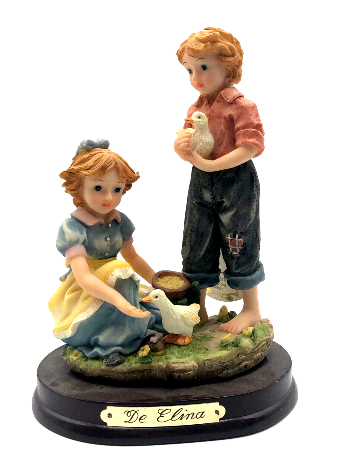 De Elina Turtle King Giftware Kinder Gruppe + Küken Alabastino Figur auf Sockel0