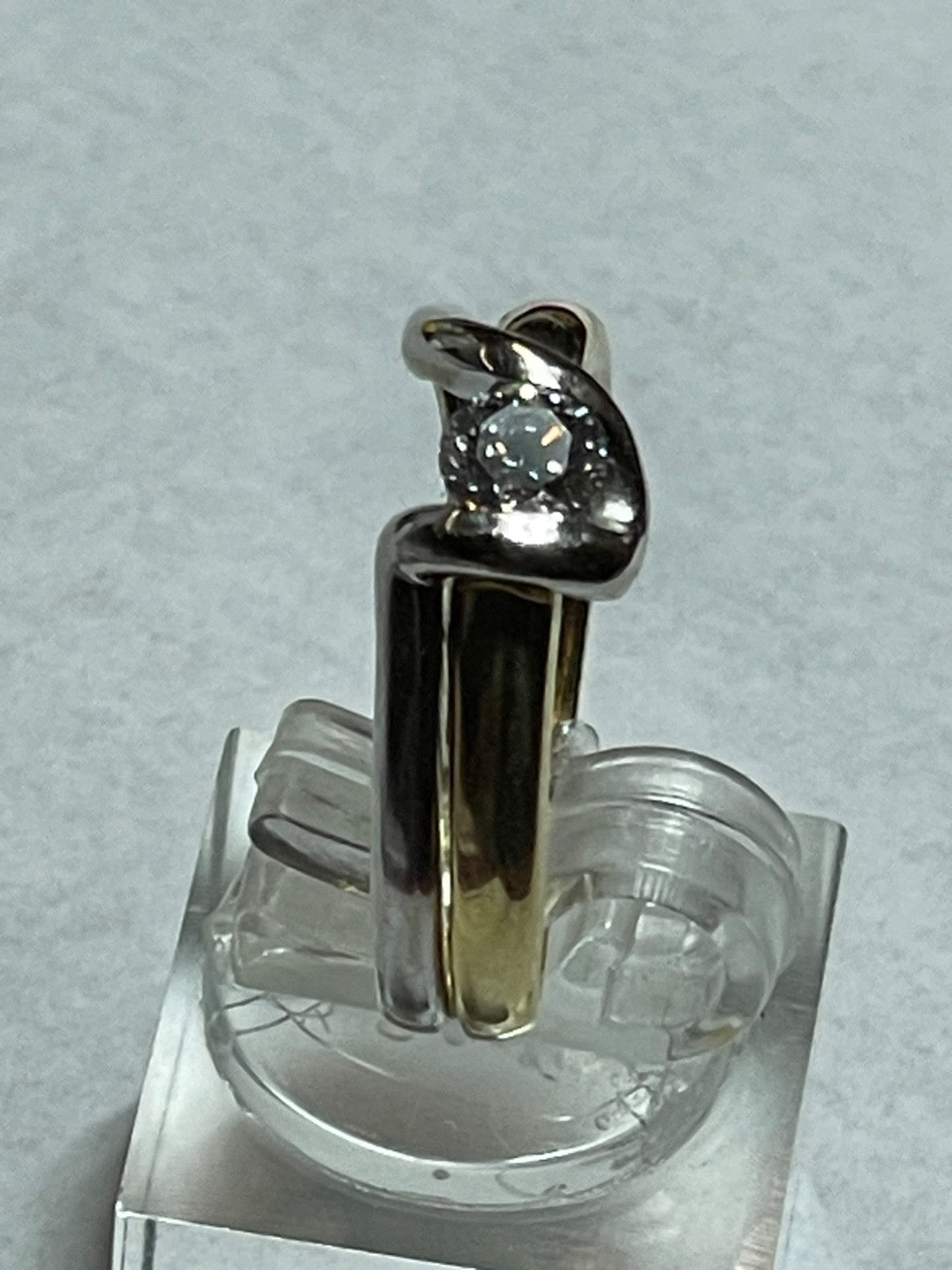 750 Gold 18 K Ring Solitär Brillant 0,5ct bicolor solide Juwelier Qualität RG 5411
