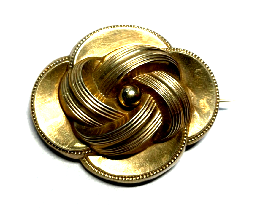 Antik Biedermeier große 8 K Gold 333 Brosche oder Anhänger hohl Echtgold geprüft0