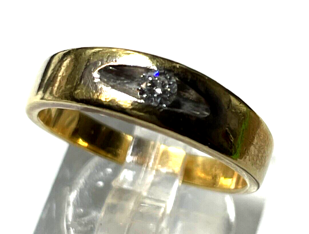 Massiver 750 Gold 18K Ring Solitär Brillant 0,1ct RG 54 Juwelier 6 Gramm gepfl.2
