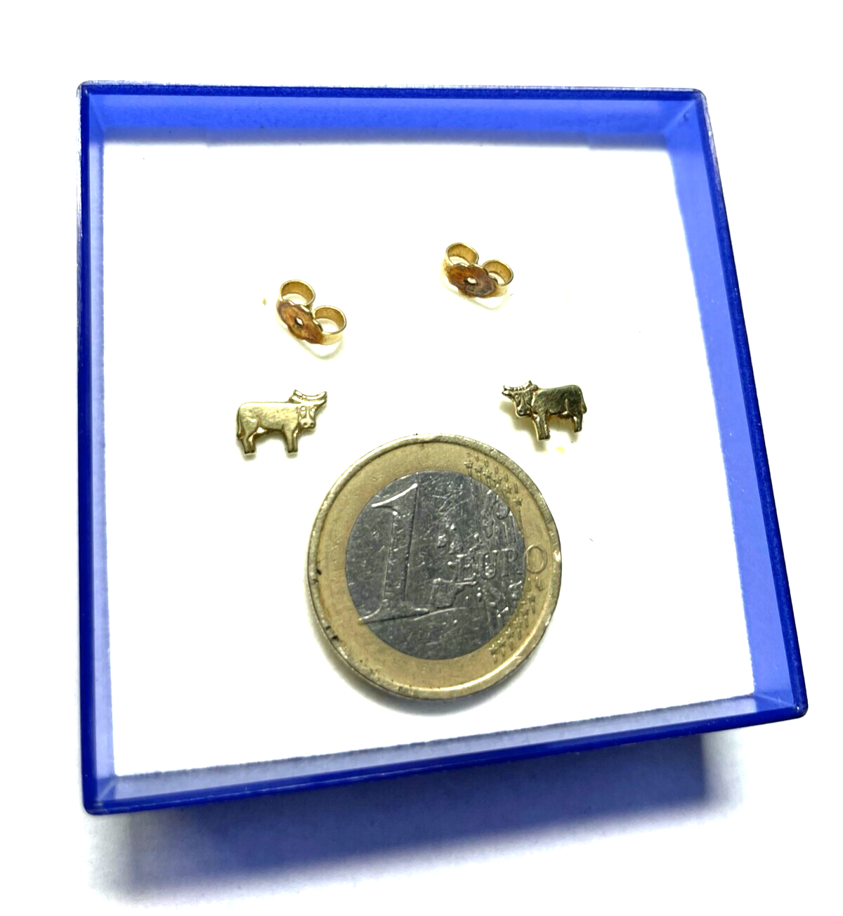 585 Gold 14 K Kinder Ohrstecker Ohrringe modern Kuh Juwelier Qualität gepflegt2