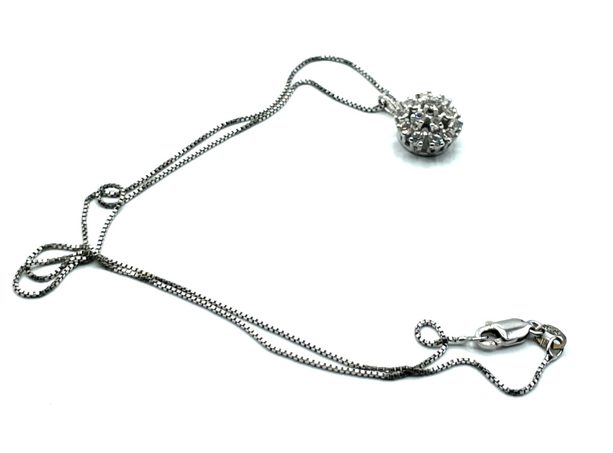 Eleganter Weißtopas Entourage Anhänger an 45 cm Venezianerkette 925 Sterling0