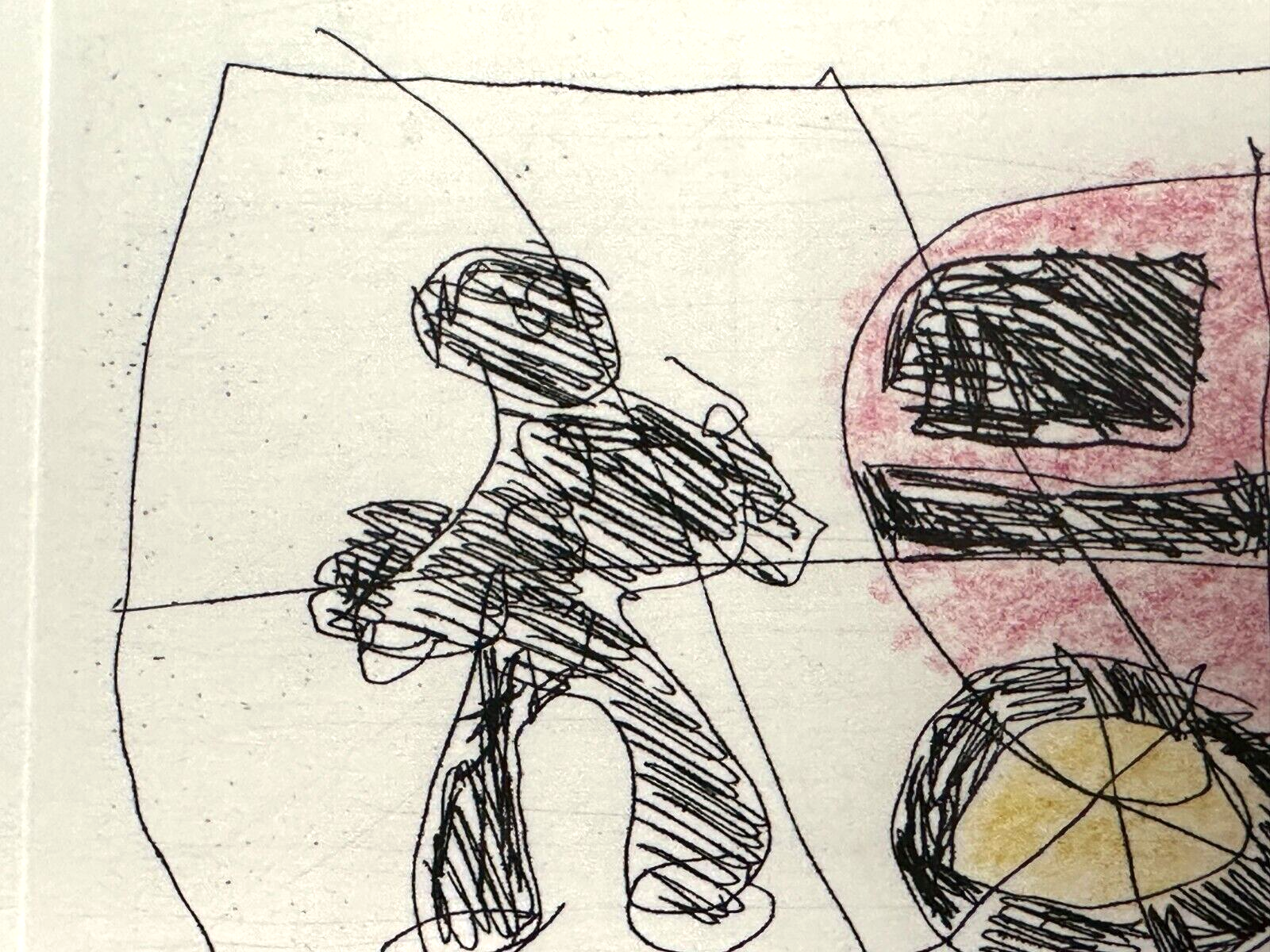 Franz Kernbeis - Radierung - mit Pastell koloriert - 1998 - Untitled - num. sig5