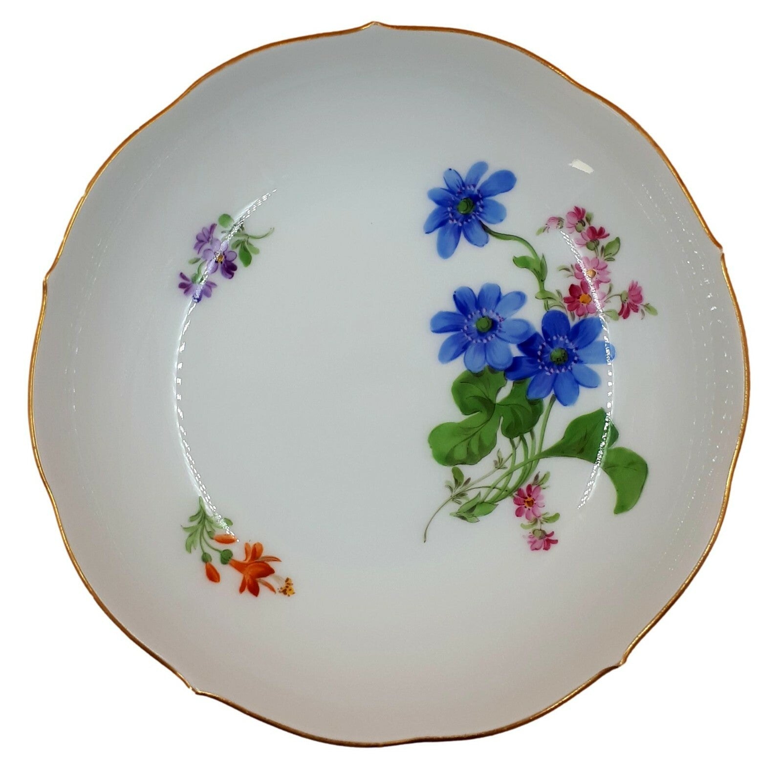 Meissen Porzellan - Servier Schale Schälchen - Blumendekor - Goldrand 30er Jahre0
