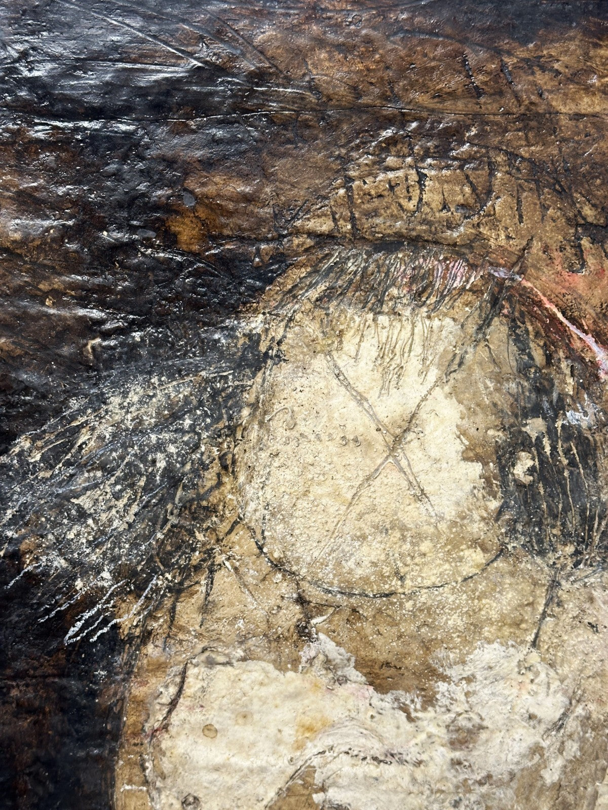 Ulrich Klieber 1974 – expressive Mischtechnik - Archaische Frauenfigur - sign.3