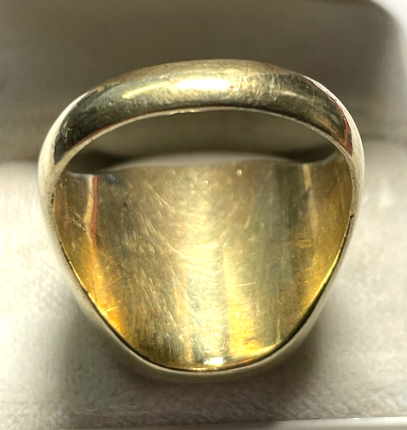 333 Gold 8 K Herrenring Ring Siegelring Onyx Initialen FH o HF  Ø 20,5 mm RG 654