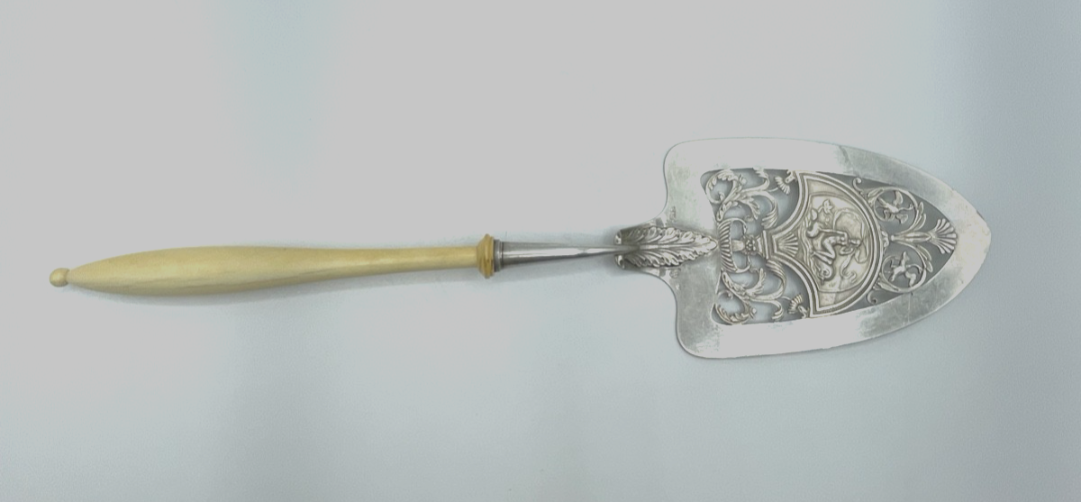 Antiker Fisch o Pastetenheber 13 Lot Silber Stadtmarke Heilbronn vor 1880 L 33cm10