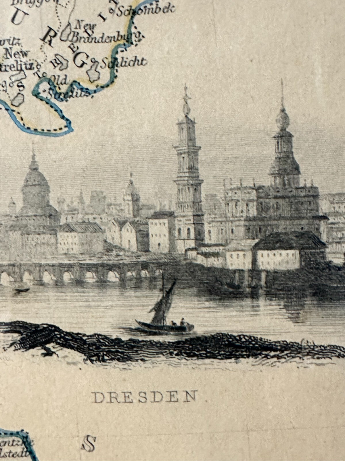 Landkarte Germany Deutschland 1853 - Stahlstich mit Städteansichten - J. Rapkin11
