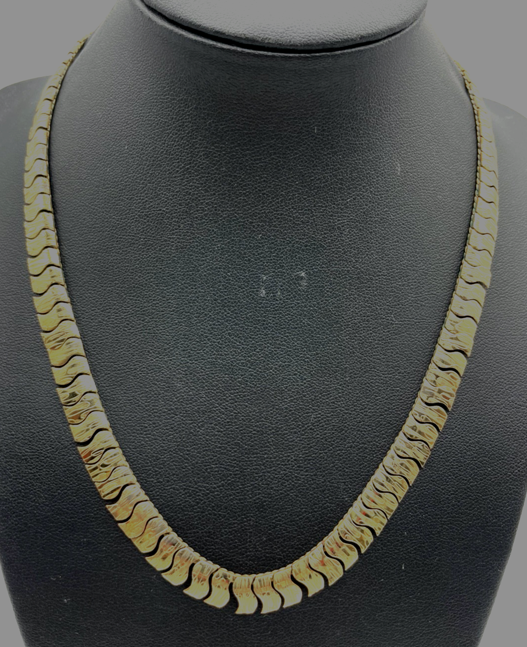 Vintage Amerikaner Golddouble Kleopatra Collier Gold Double Halskette L 42+4 cm1