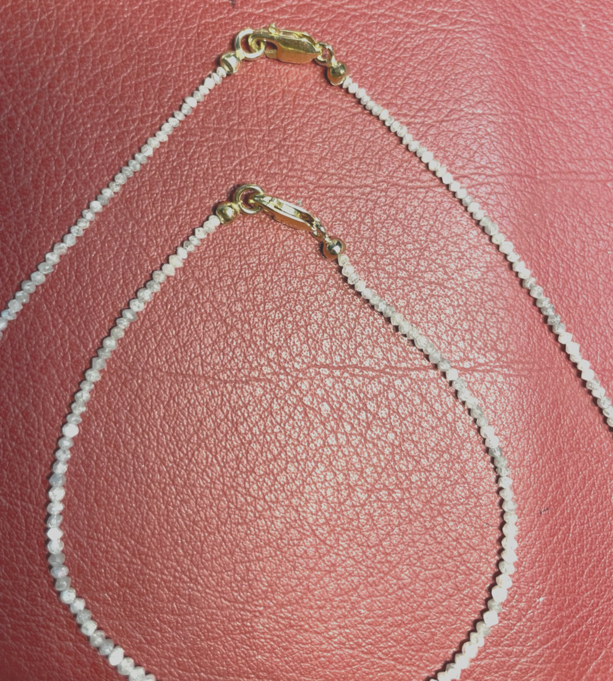 Set Armband + Kette natürlicher Diamant facettiert 375 Gold Karabiner neuwertig4