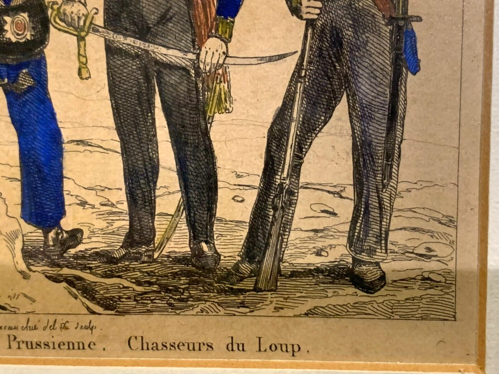 Lacauchie - Stahlstich koloriert - historische Uniform Preußen 1806 - Garde6
