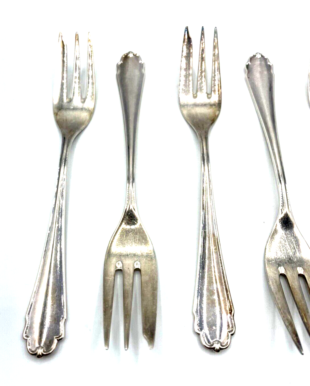 6 x Kuchengabel Bruckmann Liselotte Modell 690 mit 90 Silberauflage gepflegt3