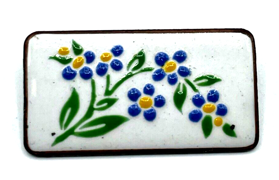 Vintage Emaille Brosche Anstecknadel Handarbeit feine Handmalerei sehr gepflegt0