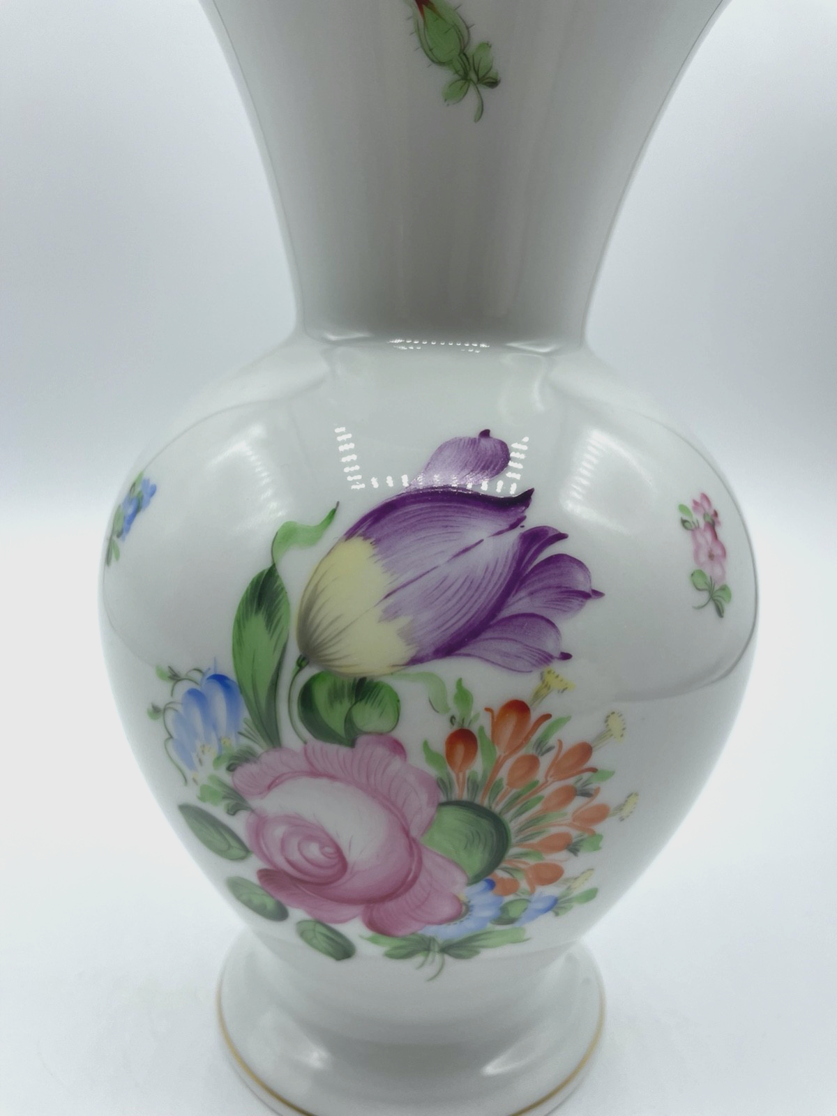 Herend große Porzellan Vase handbemalt  Blumenbukett 1. WAHL H ca. 20,5 cm1