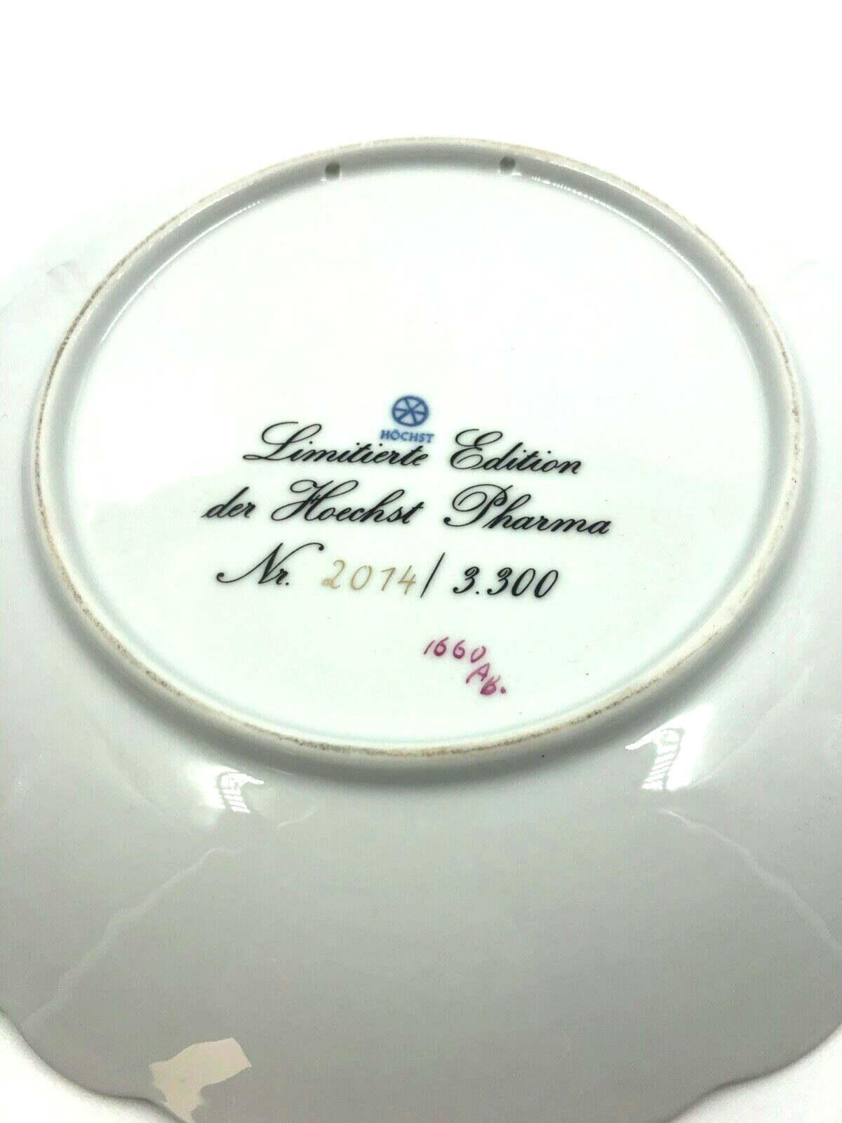 Höchst Porzellan Teller limitiert 2014/3300 wunderschönes Dekor + Gold Ø 26 cm5