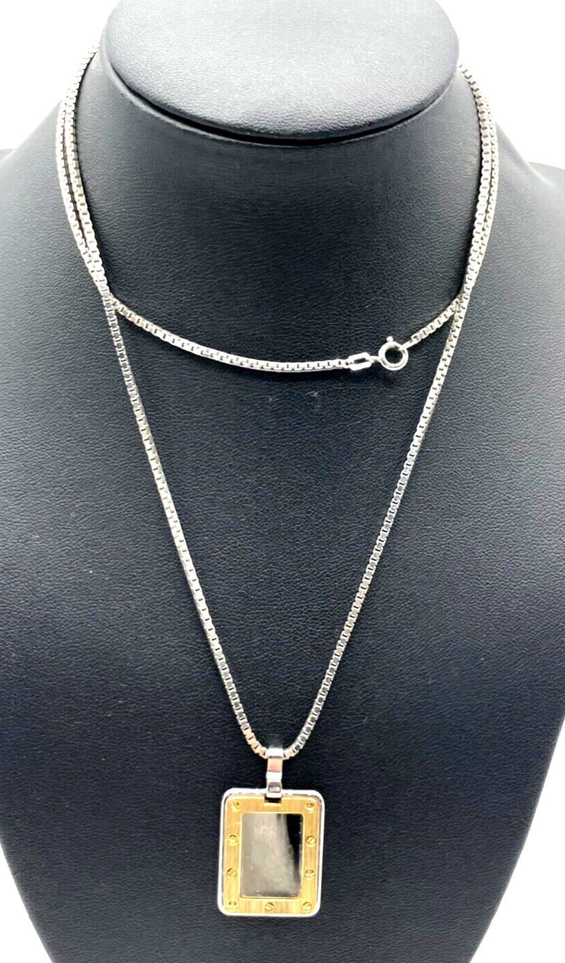 Solide lange 835 Venezianerkette + Silber Anhänger Schrauben Dekor Gravur unisex1