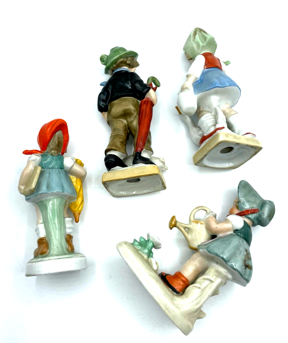 4 alte Kinder Porzellan Figuren Nippes um 1900 handbemalt allerliebst gepflegt6