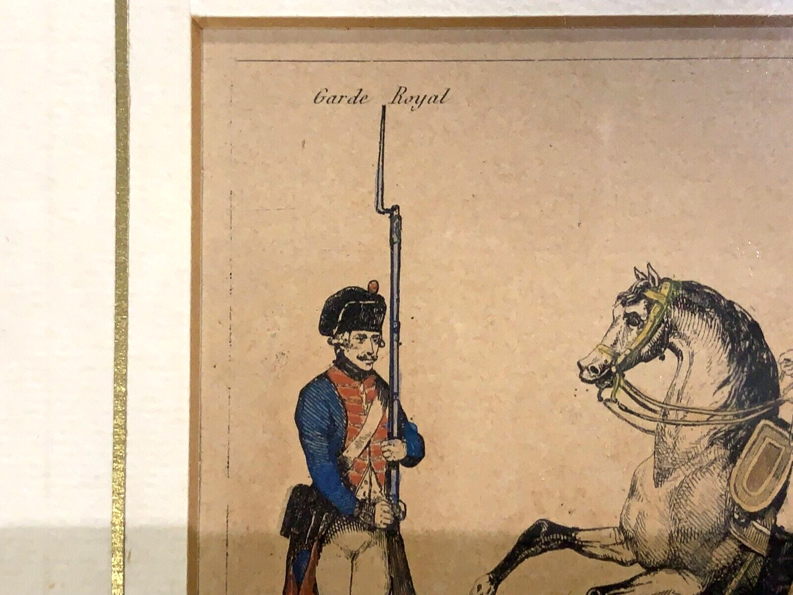 Lacauchie - Stahlstich koloriert - preußische Truppen der königl. Garde 17922