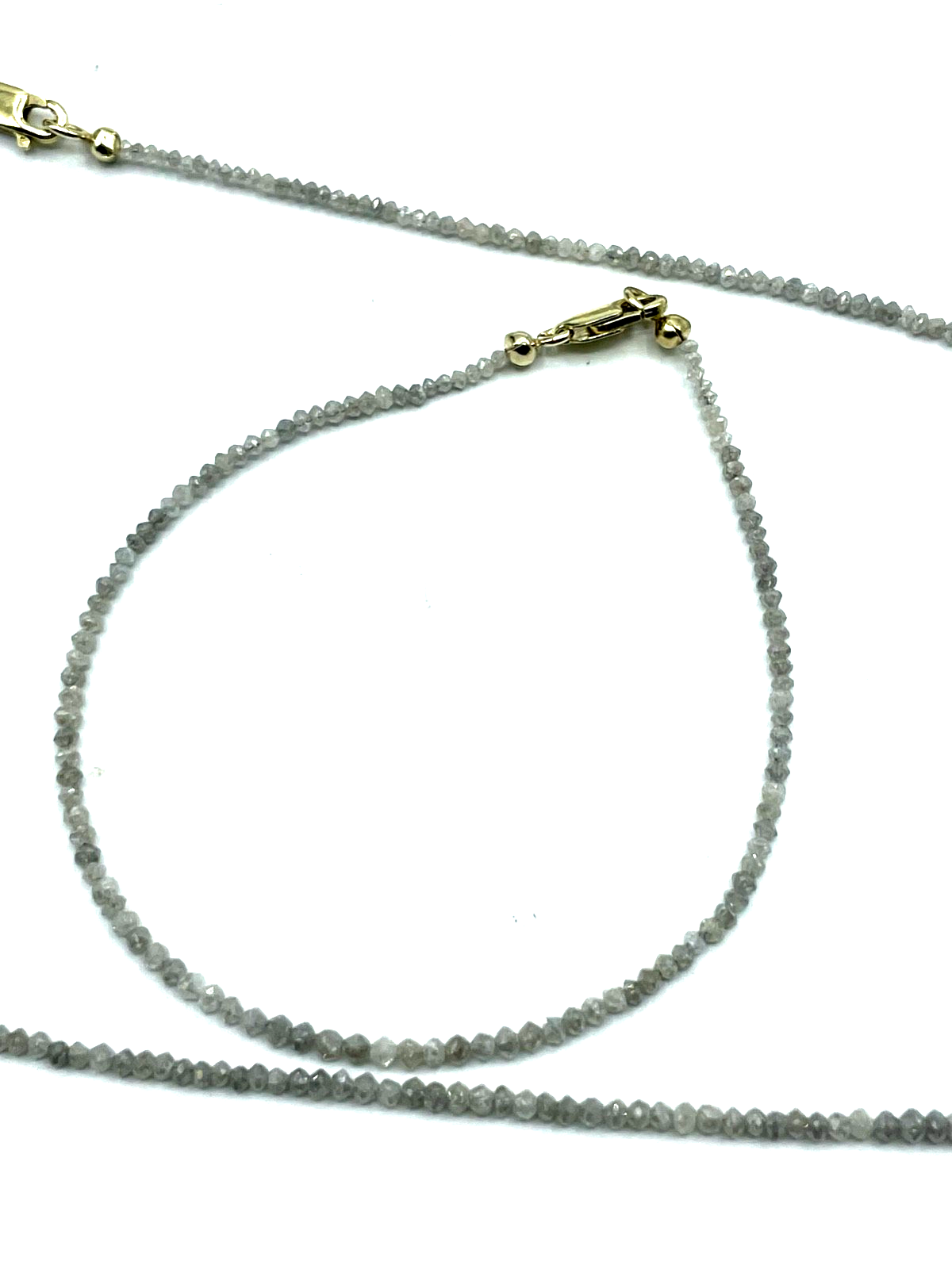 Set Armband + Kette natürlicher Diamant facettiert 375 Gold Karabiner neuwertig8