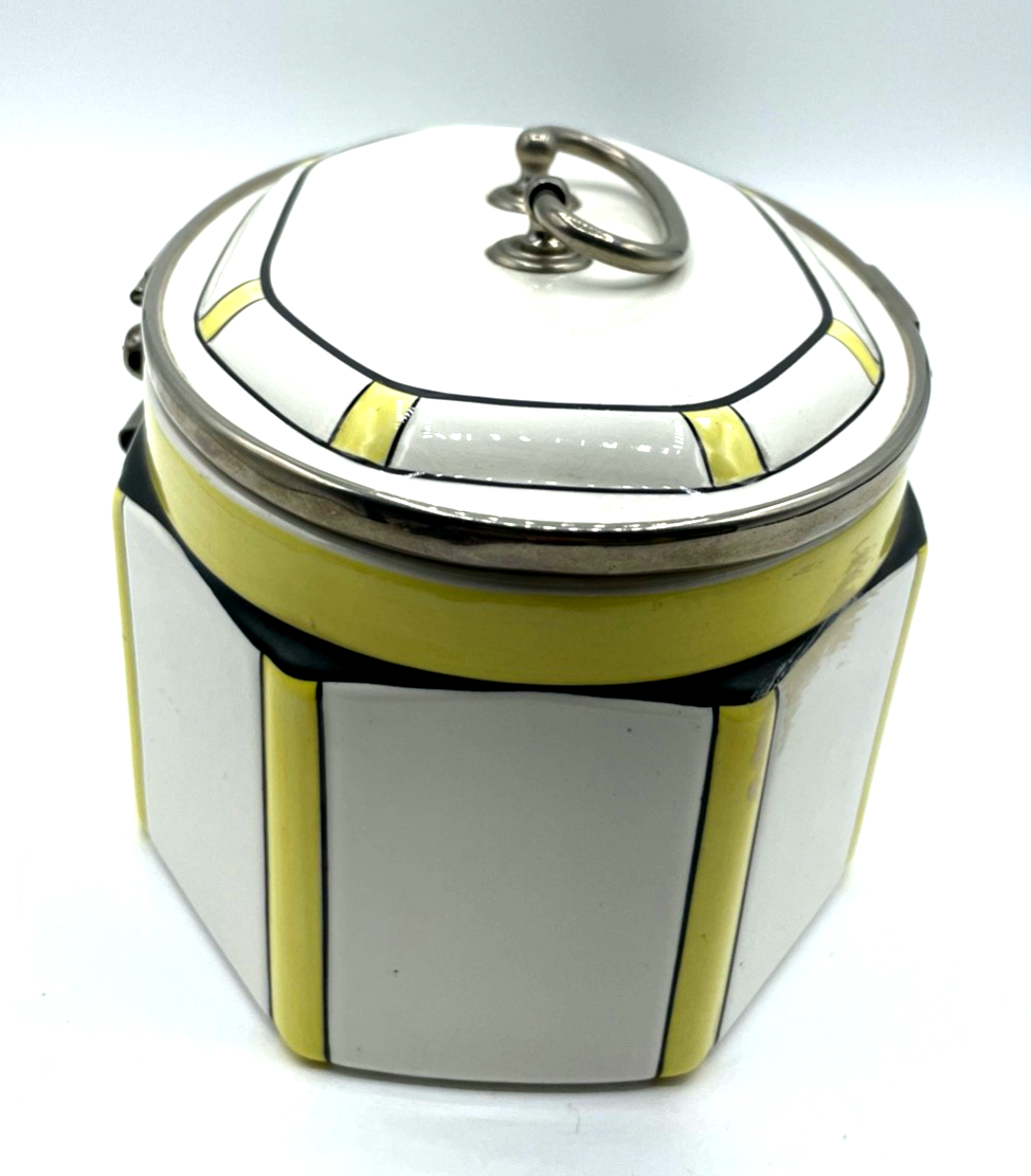 Art Deco Keramik Dose Deckeldose antik Keksdose Bonboniere sehr gepflegt6