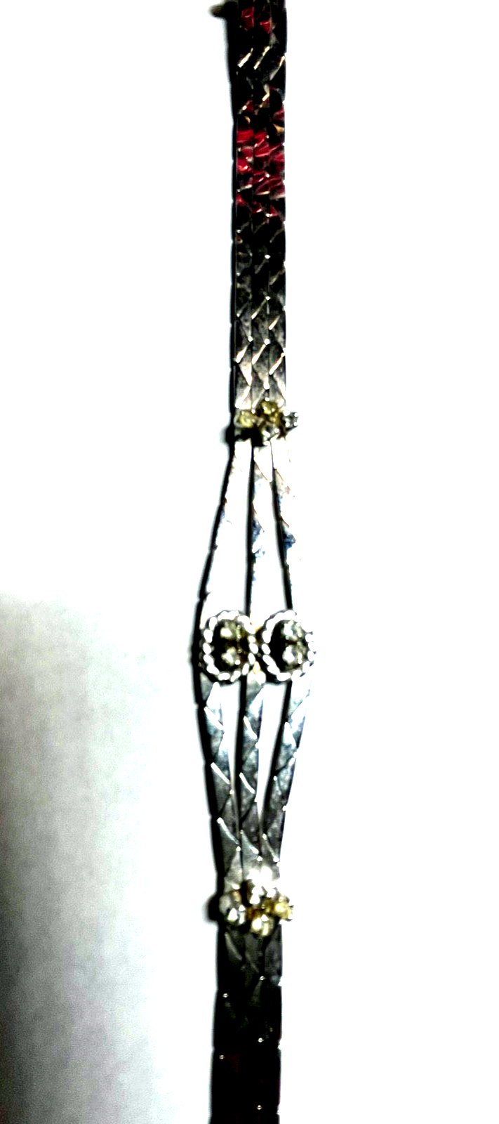 Vintage elegantes 800 Silber Armband mit 12 x Weißtopas L 19 cm B 15 mm7