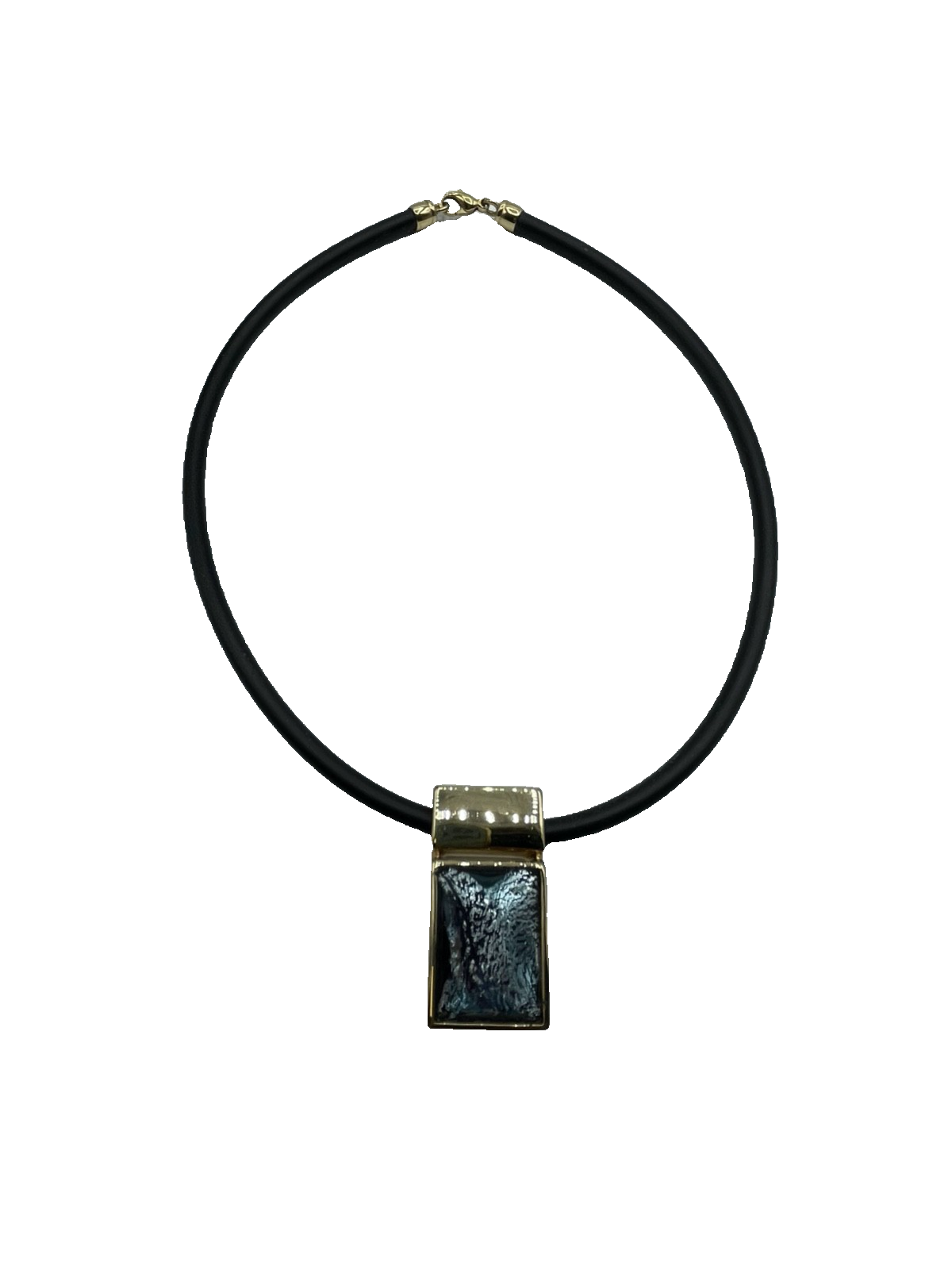PL Pierre Lang Collier Statement Kautschuk Kette mit gr. Anhänger Kristall gepfl3