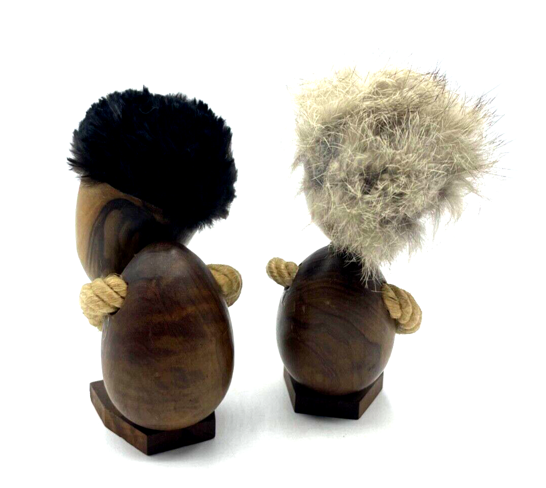 2 vintage Holzfiguren midcentury 50erJ Handarbeit Teakholz Troll Hans Bolling2