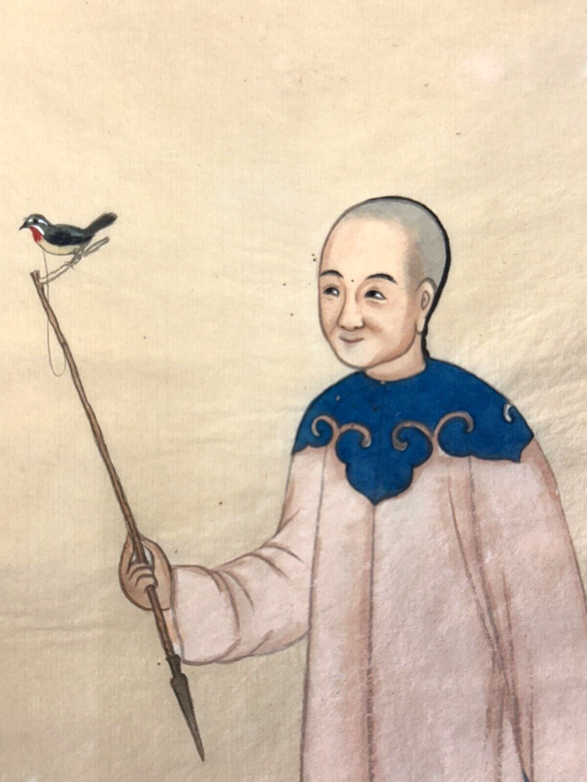 Chinesische Malerei - Markpapier mit Deckfarben - um 1900 - gerahmt hinter Glas2