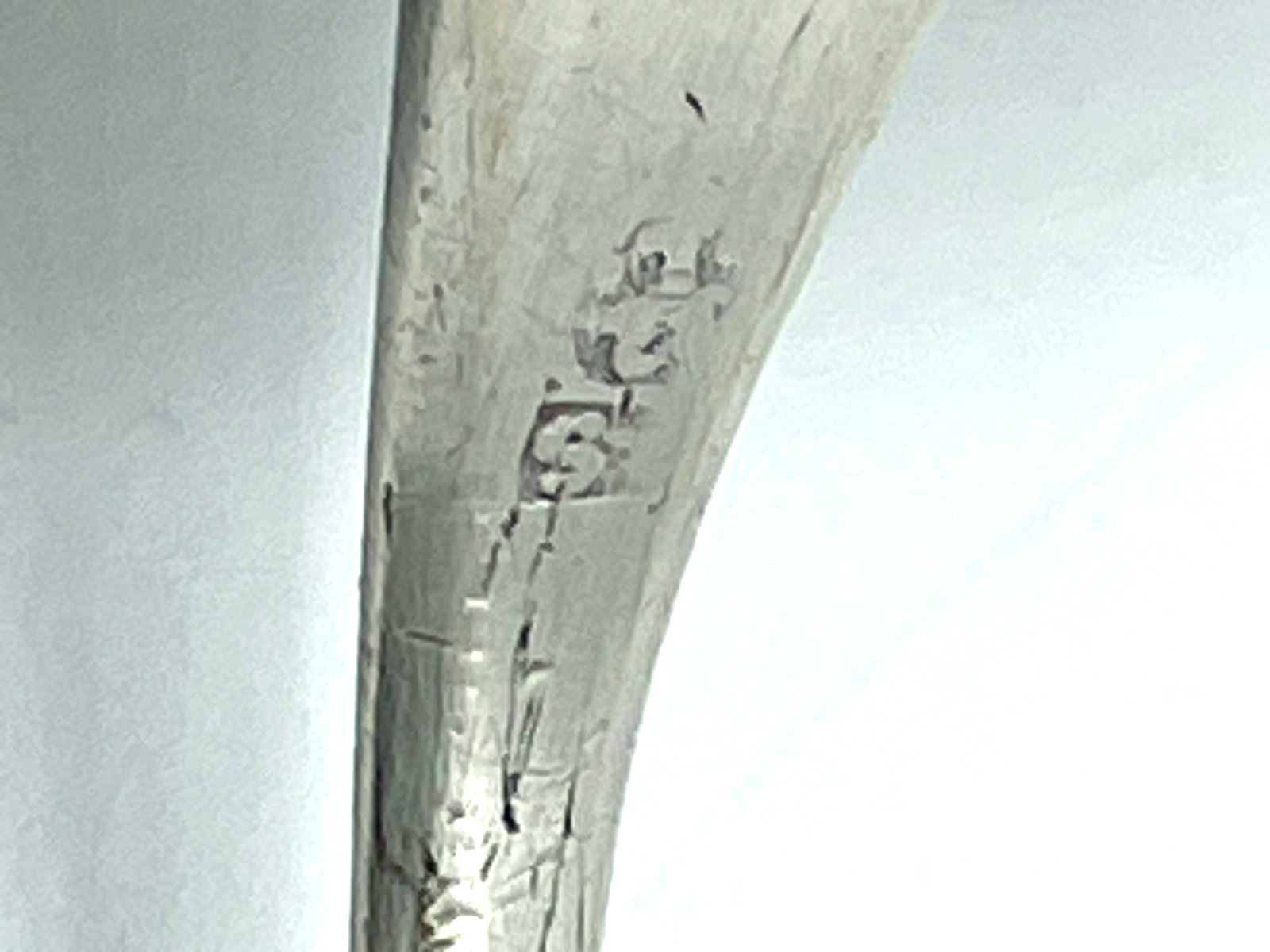 Antik Biedermeier Silber 1 Vorleger Kelle alte Punzen L 43 cm teilvergoldet Holz10