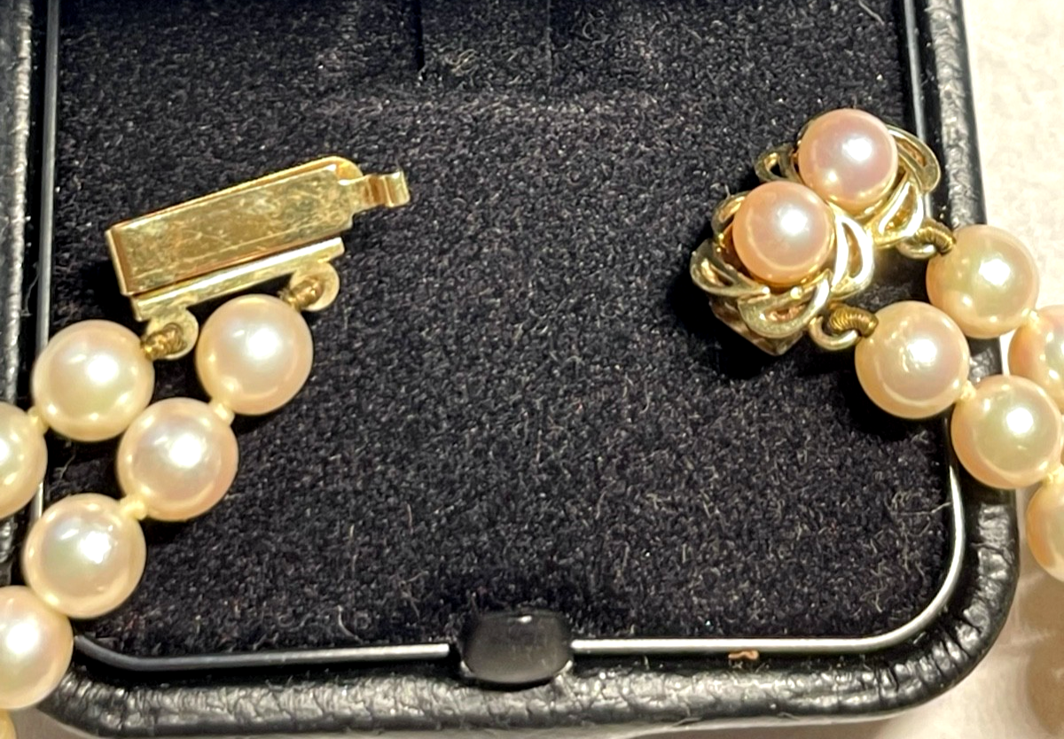 19 cm langes Akoya Perlen Armband mit 585 Gold Stegen + Schliesse top gepflegt1