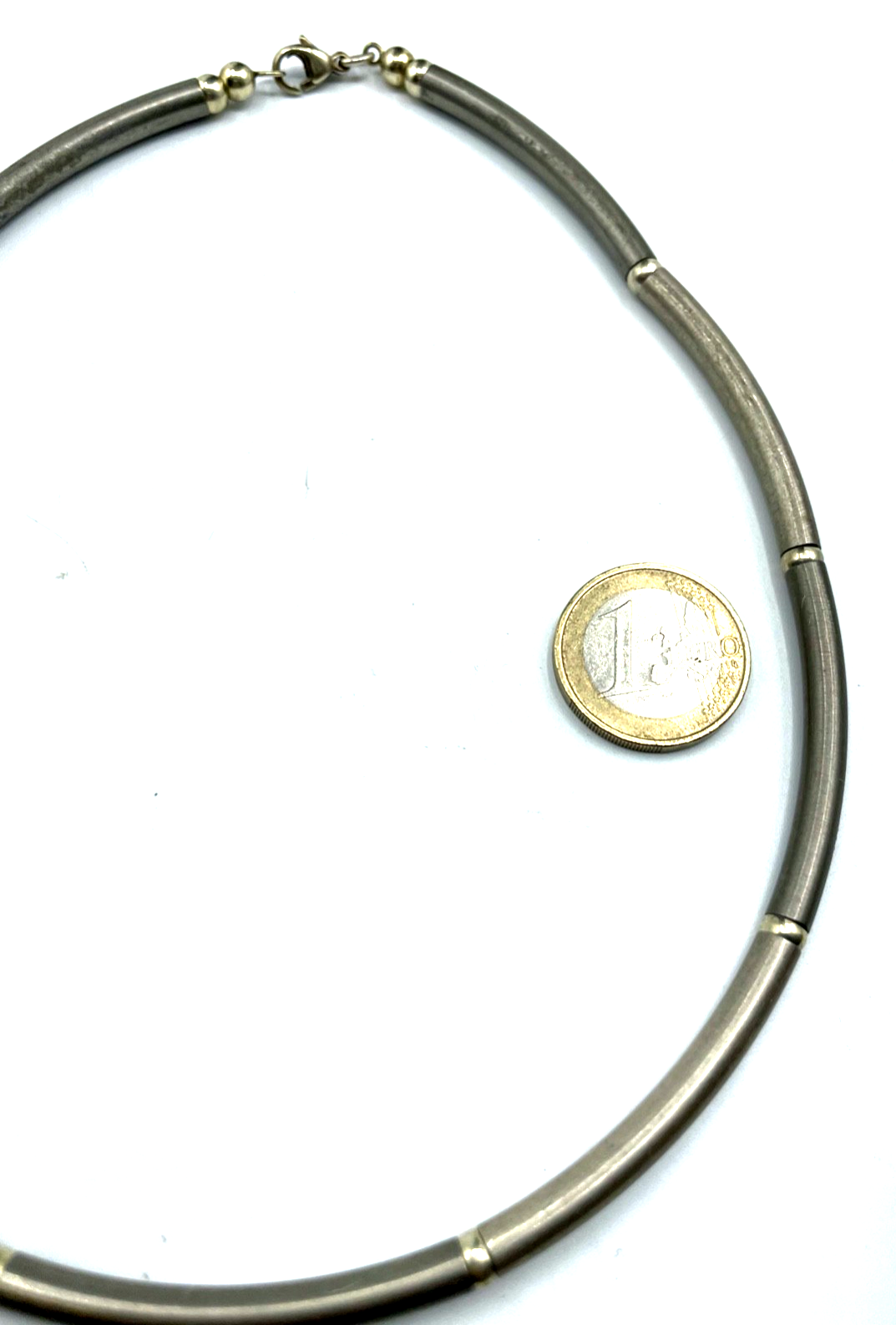 925 Sterling Silber Designer Halskette wie Omega Reif bicolor L 43 cm B 4 mm5