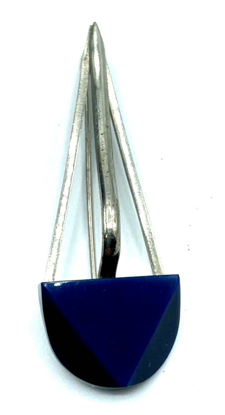 Art Déco blaue Bakelit Galalith Brosche Anstecknadel wie Lapislazuli 30er J4