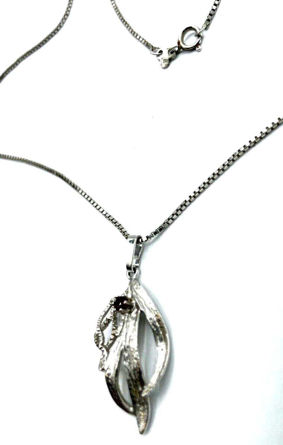 Elegante 925 Sterling Silber Venezianer Kette + 835 Anhänger Rubin rhodiniert5
